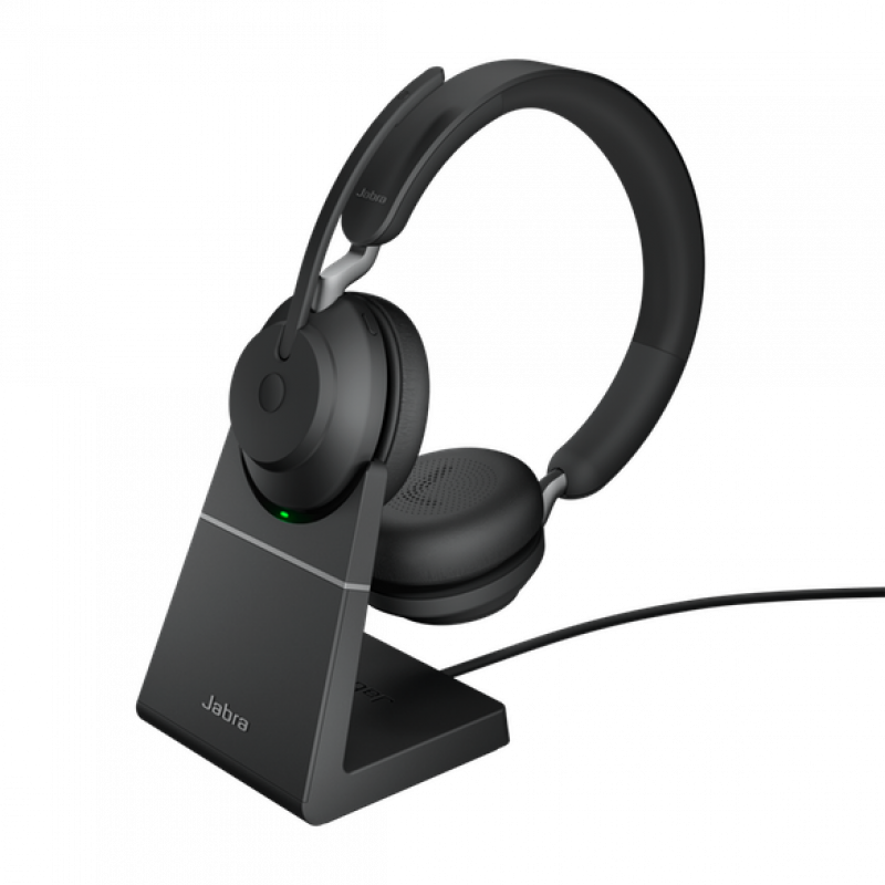 Jabra Evolve2 65 UC Stereo BT USB-A Headset inkl. Ladestation schwarz